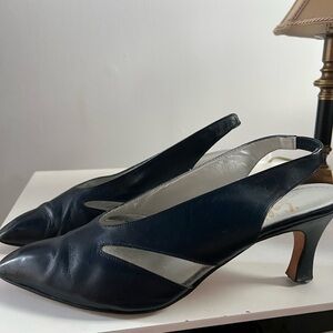 Elegant Navy Slingback Heels